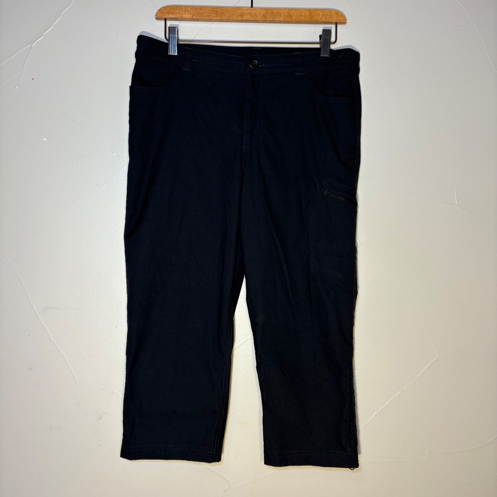 Eddie Bauer‎ Womens Tech Capri Pants Black Water Resistant Outdoor Sz 10